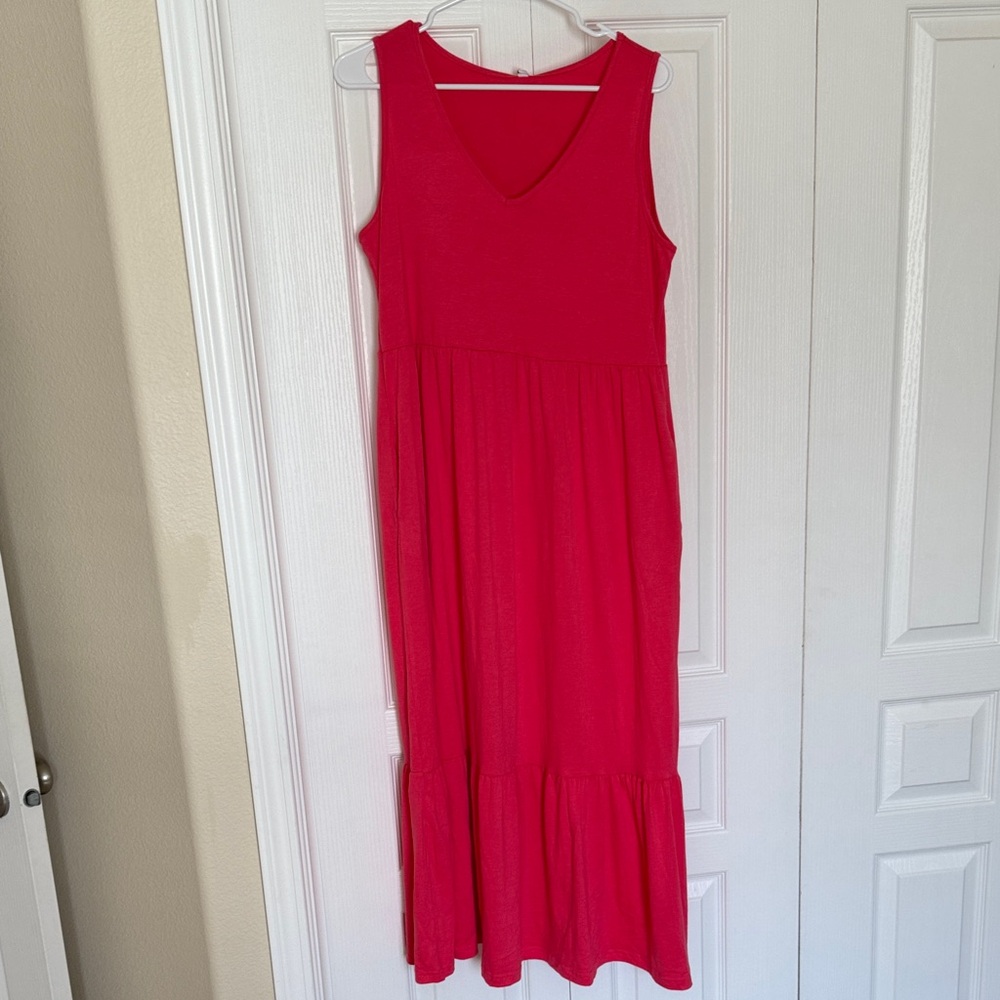 Chic Sleeveless Pink Midi Dress